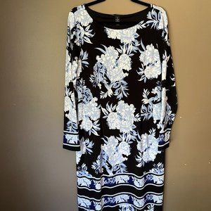 Black floral sheath dress